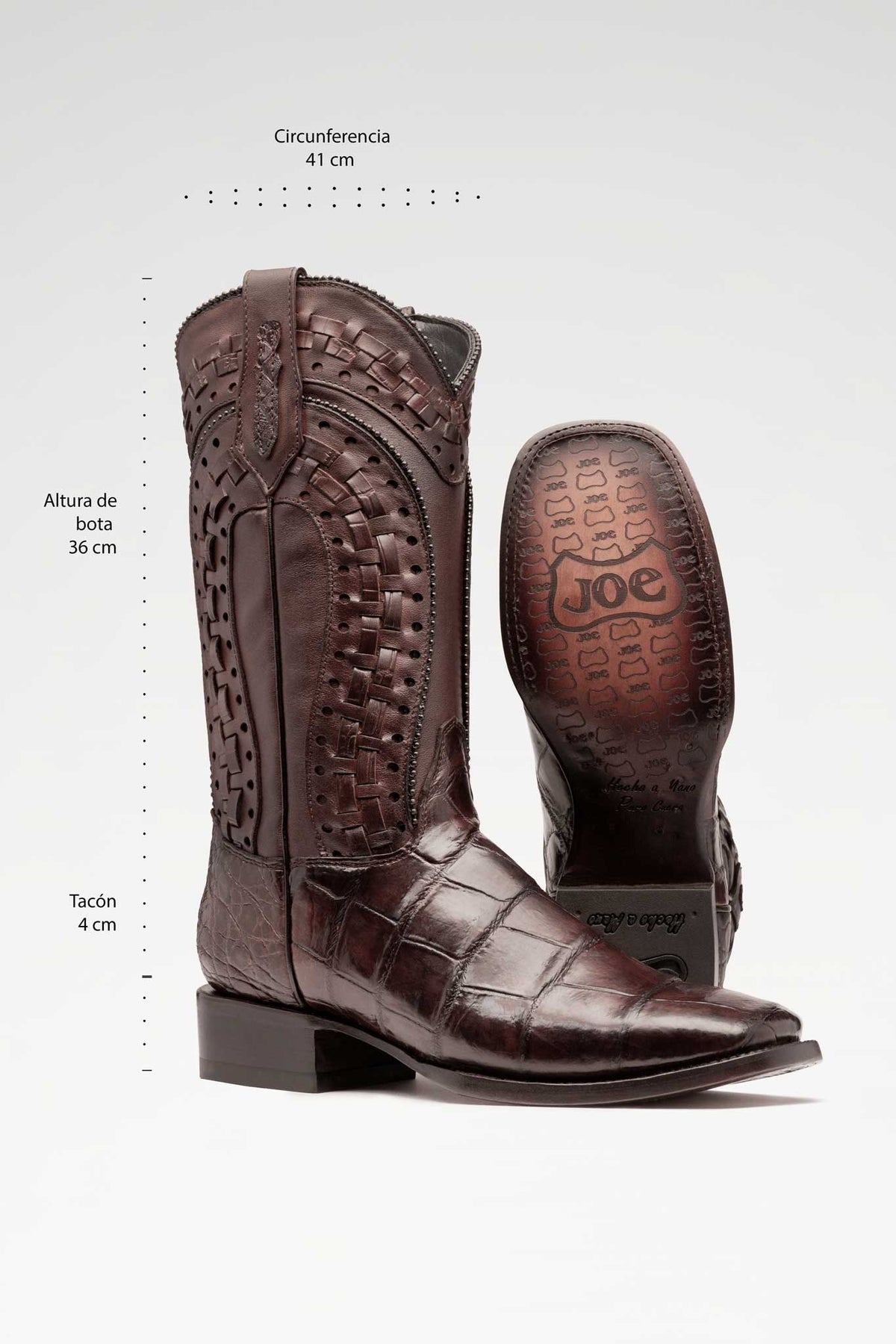 Bota Herradura Rodeo Cocodrilo Colombiano Taupe