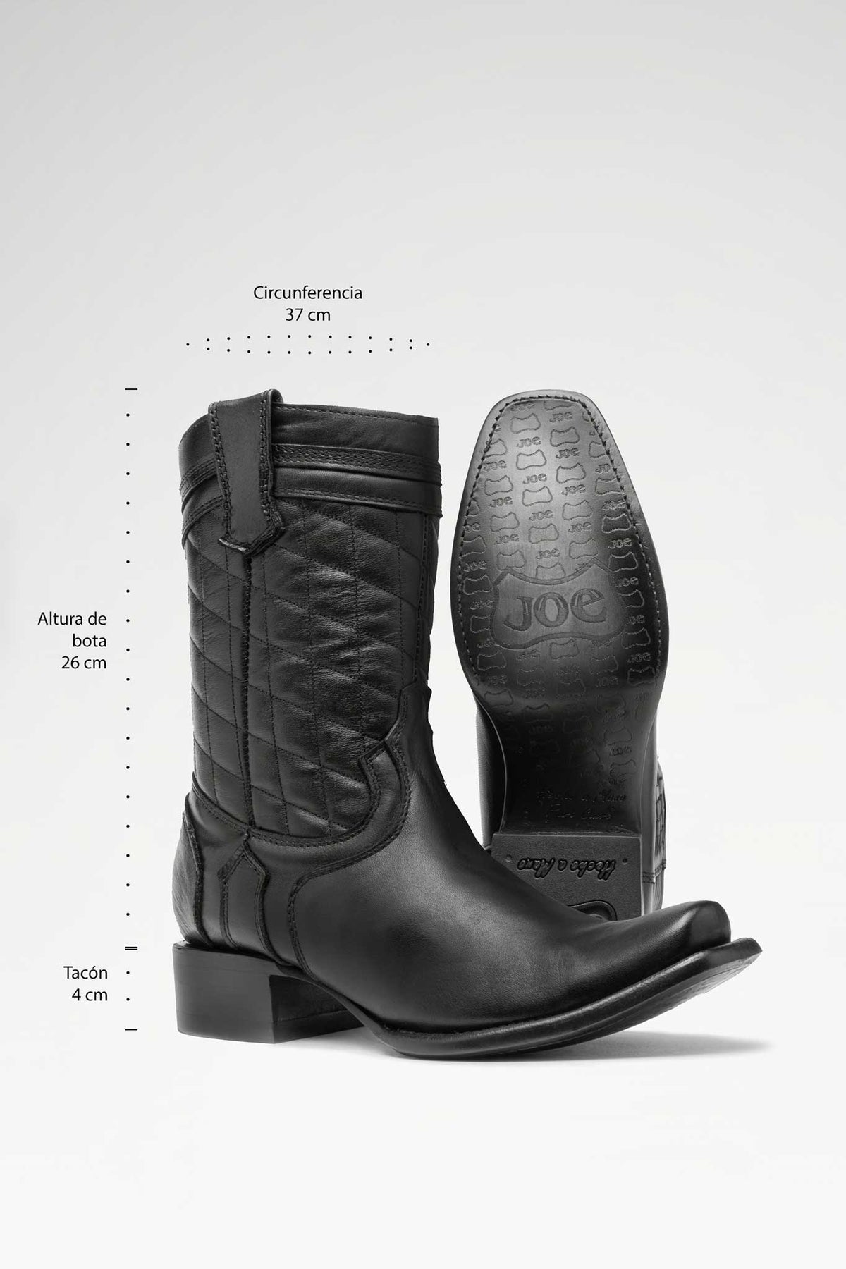 Bota de piel Hudson Plus Pelibuey color Negro