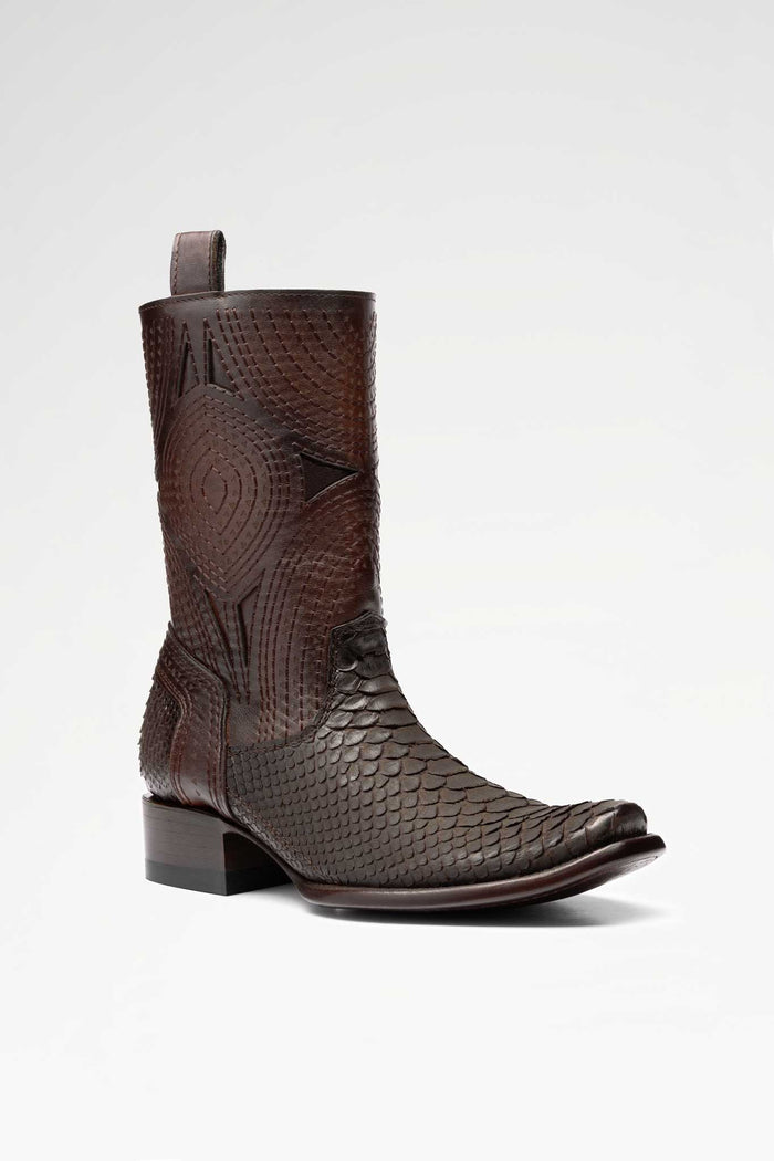 Bota de piel Macam Python color Chocolate