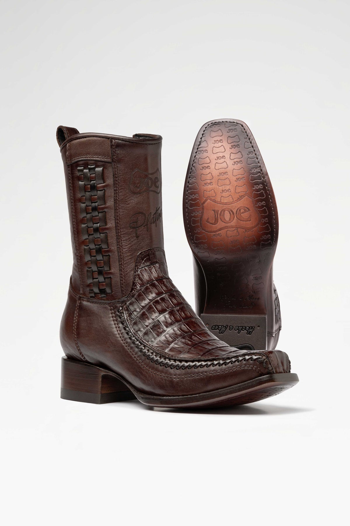 Bota de piel modelo 8000 +7 Caiman color Cafe