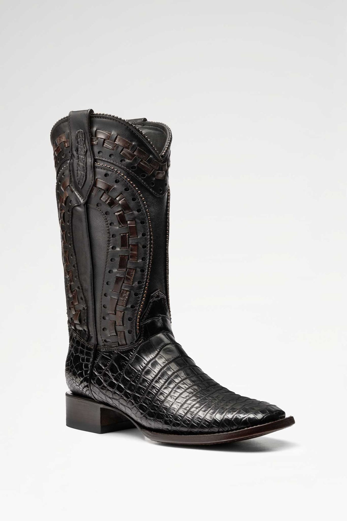 Bota Rodeo Herradura Cocodrilo Colombiano Negro