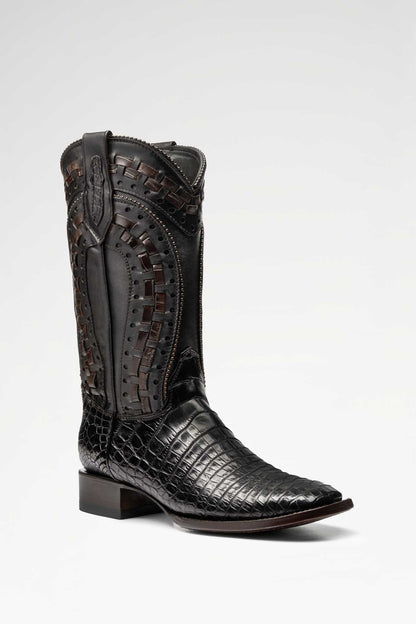Bota Rodeo Herradura Cocodrilo Colombiano Negro