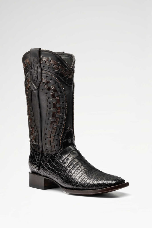 Bota Rodeo Herradura Cocodrilo Colombiano Negro