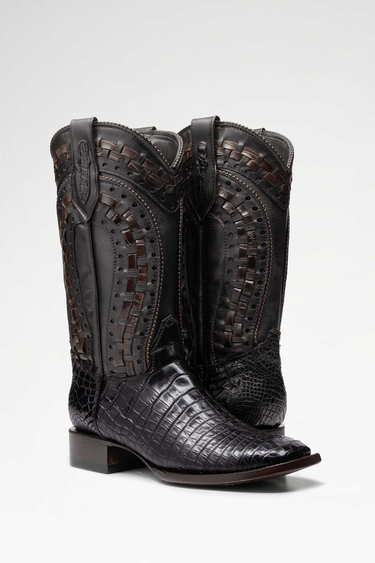 Bota Rodeo Herradura Cocodrilo Colombiano Negro