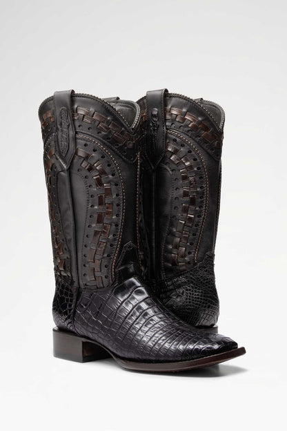 Bota Rodeo Herradura Cocodrilo Colombiano Negro