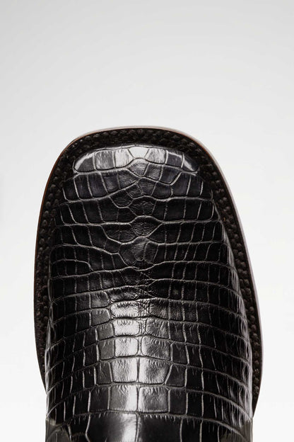 Bota Rodeo Herradura Cocodrilo Colombiano Negro