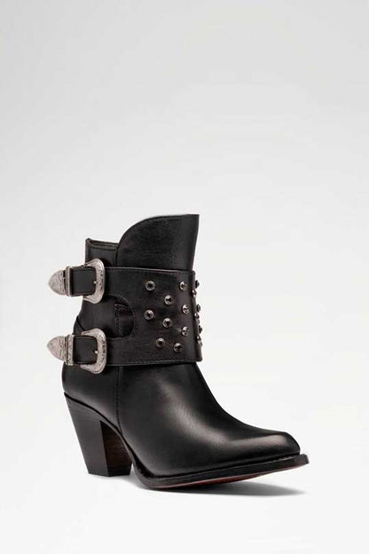 Bota de piel modelo Daniela Pelibuey color Negro