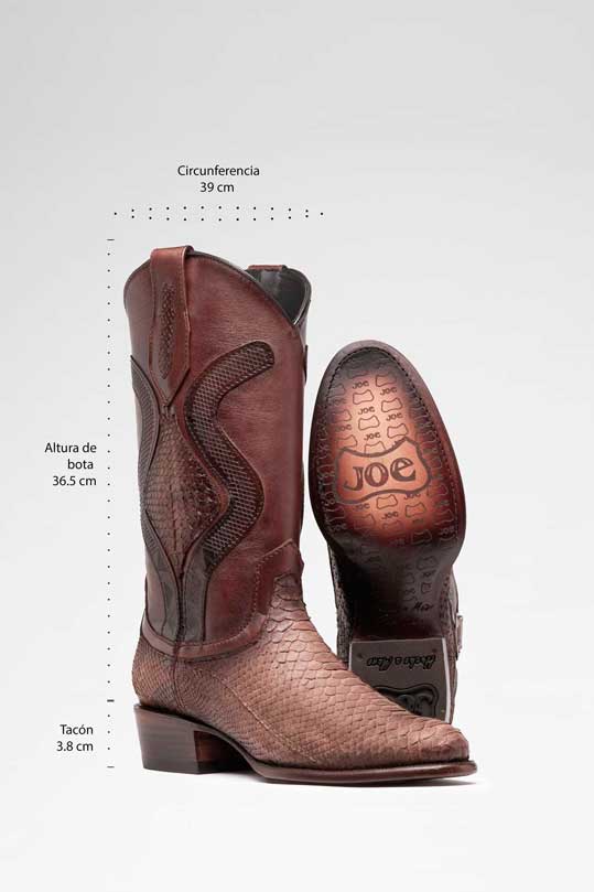 Bota de piel Diamante Tacoma Python color Tamarindo