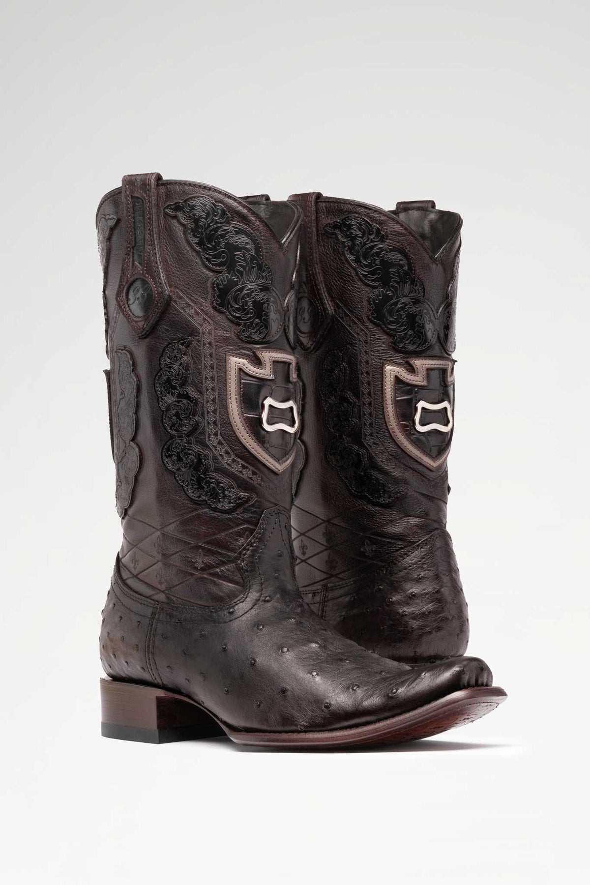Bota de piel Edición Especial Hudson Avestruz color Negro