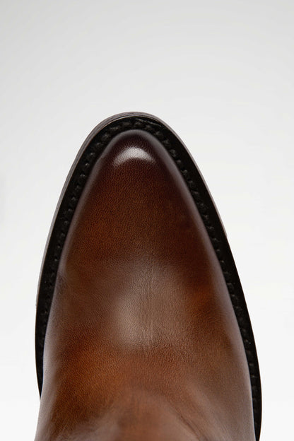 BOTA DE PIEL FRANCIA ALTA PELIBUEY COLOR MIEL