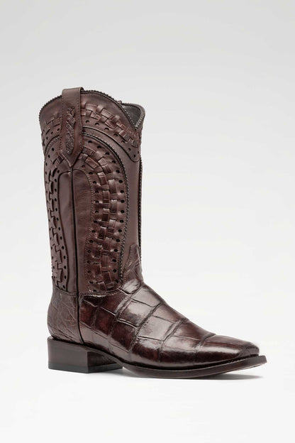 Bota Herradura Rodeo Cocodrilo Colombiano Taupe