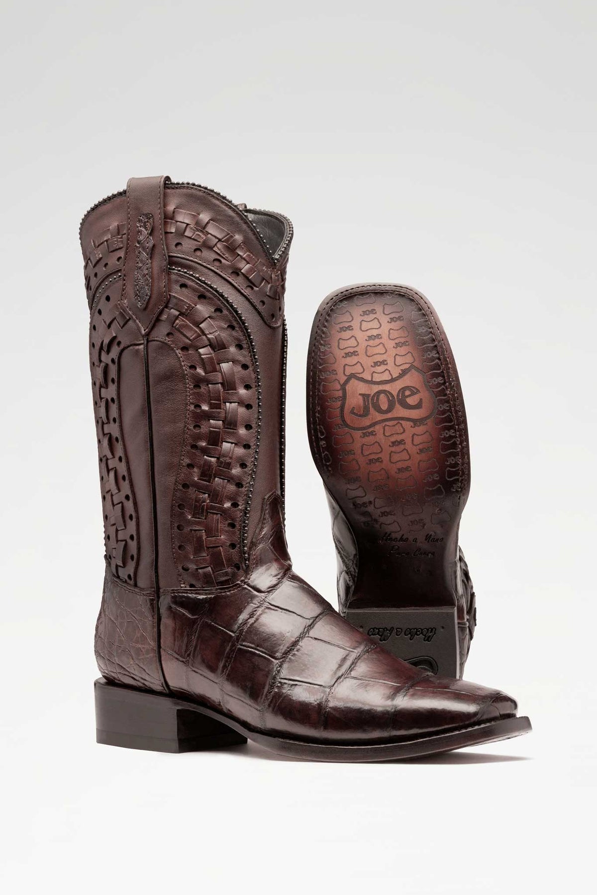 Bota Herradura Rodeo Cocodrilo Colombiano Taupe