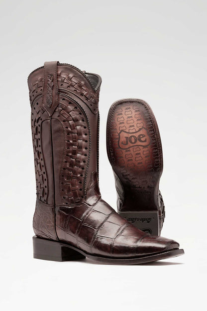 Bota Herradura Rodeo Cocodrilo Colombiano Taupe