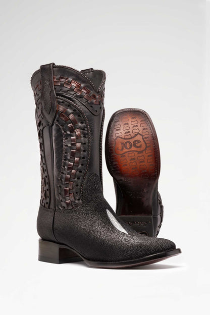 Bota Herradura Rodeo Mantarraya Negro