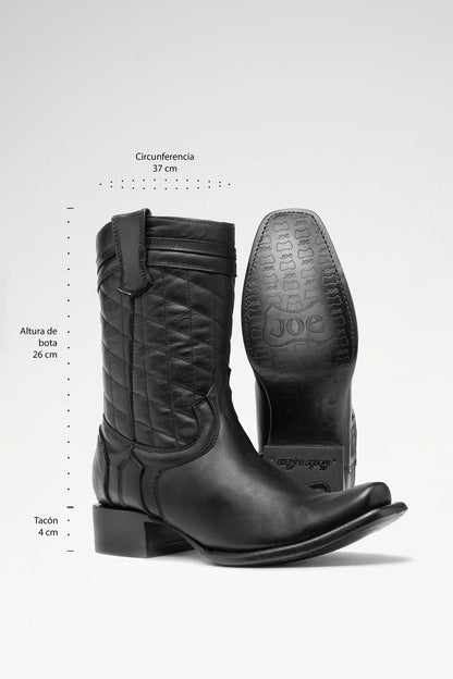 Bota de piel Hudson Plus Pelibuey color Negro