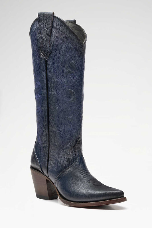 Bota Linda Alta Baby Rino Azul Metalizado