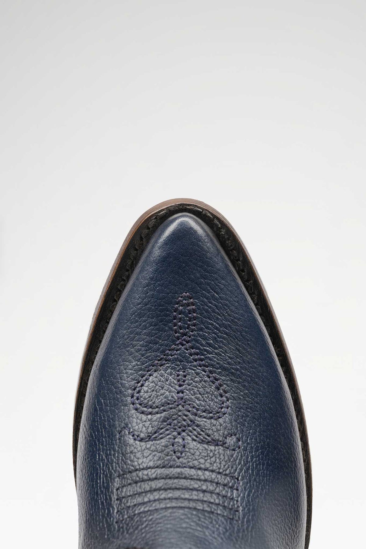 Bota de piel Linda Alta Baby Rino color Azul Metalizado