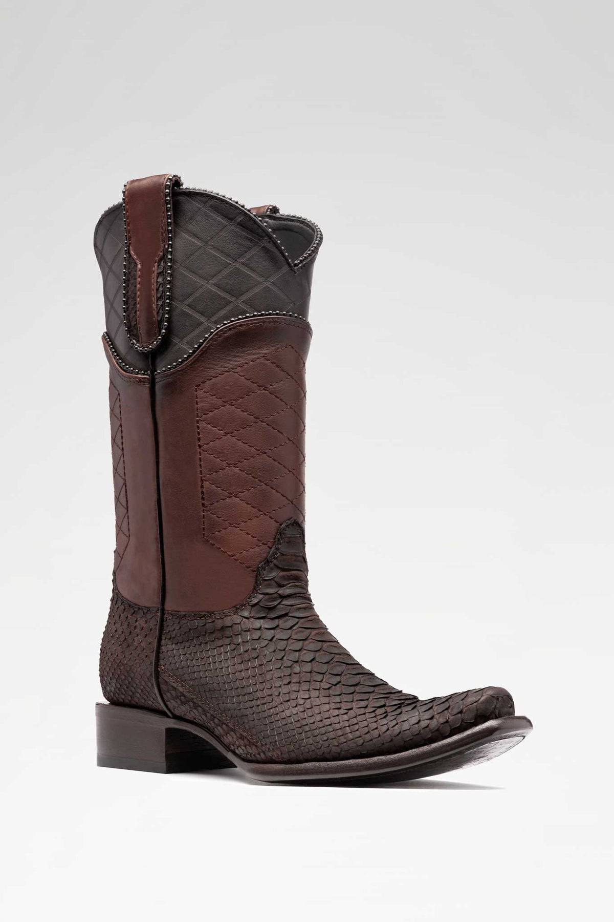 Bota de piel Modelo 6000 Hudson Python color Chocolate Nobuck