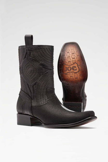 Bota de piel Macam Mantarraya color Negro