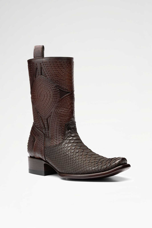 Bota de piel Macam Python color Chocolate