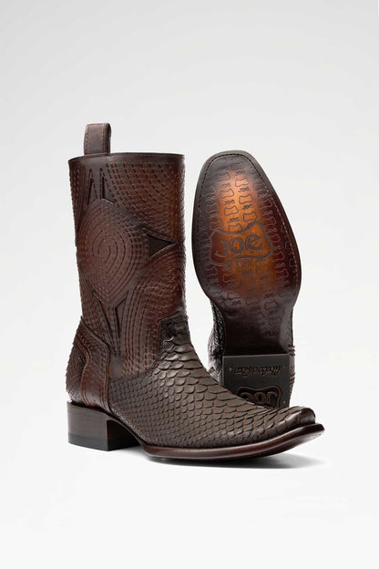 Bota de piel Macam Python color Chocolate