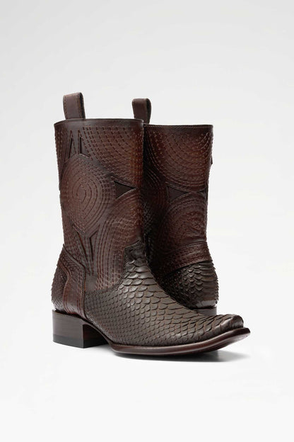 Bota de piel Macam Python color Chocolate