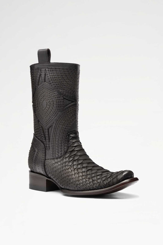 Bota de piel Macam Python color Negro