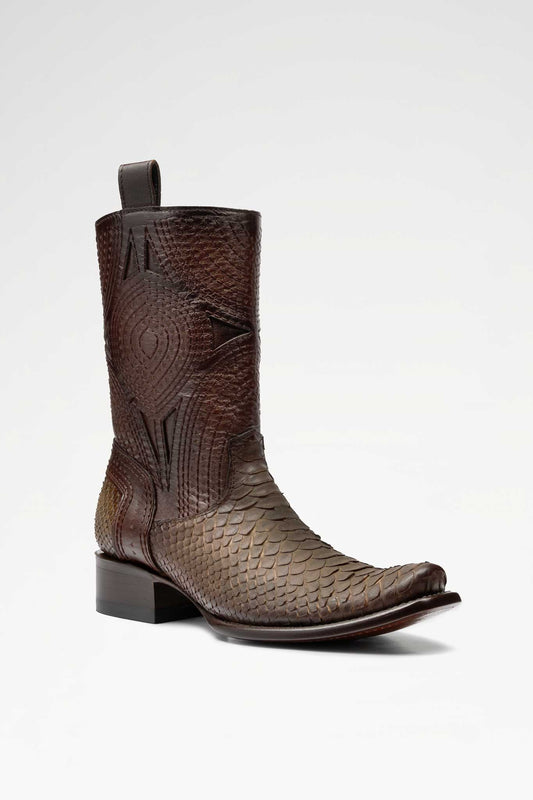 Bota de piel Macam Python color Tamarindo