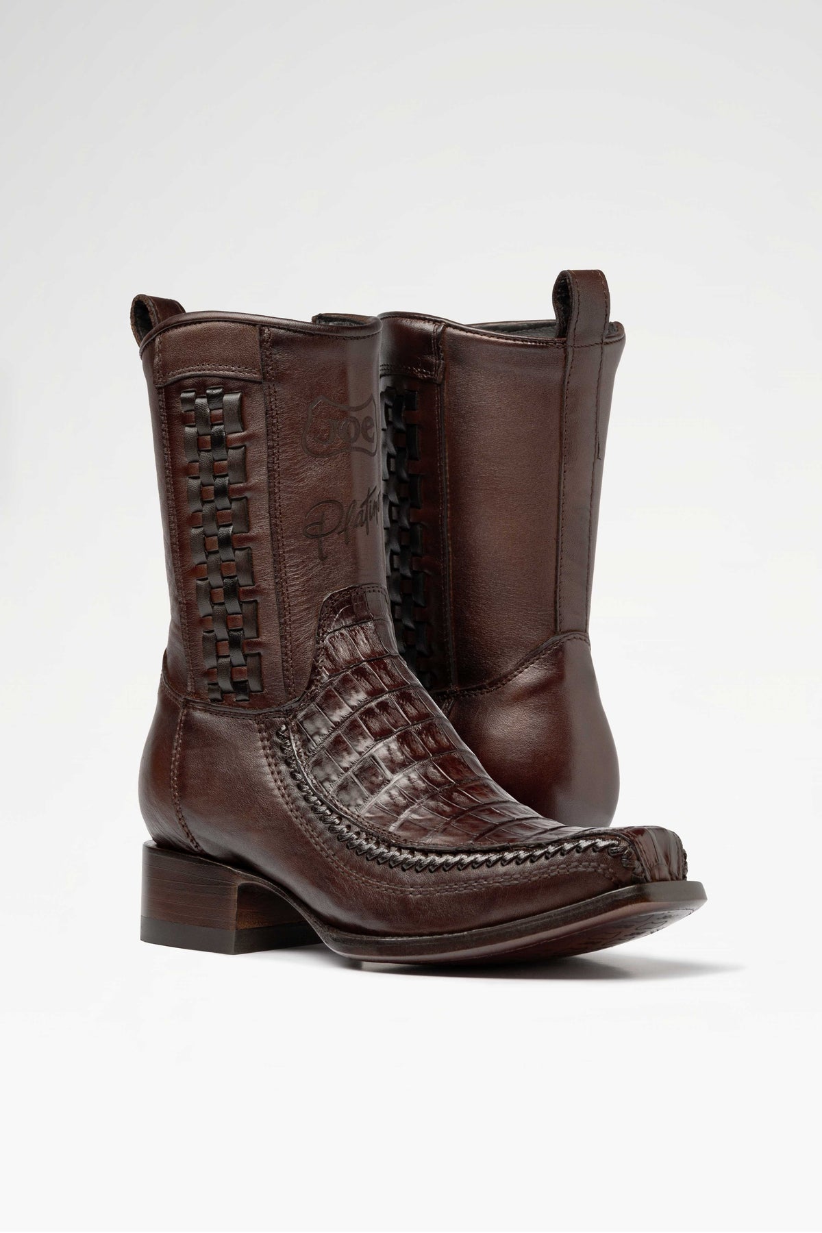 Bota de piel modelo 8000 +7 Caiman color Cafe