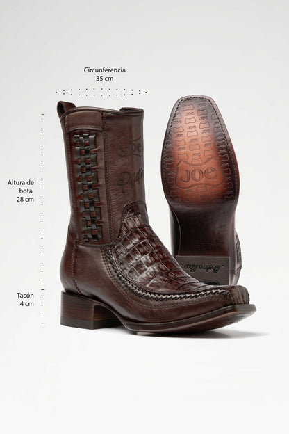 Bota de piel modelo 8000 +7 Caiman color Cafe