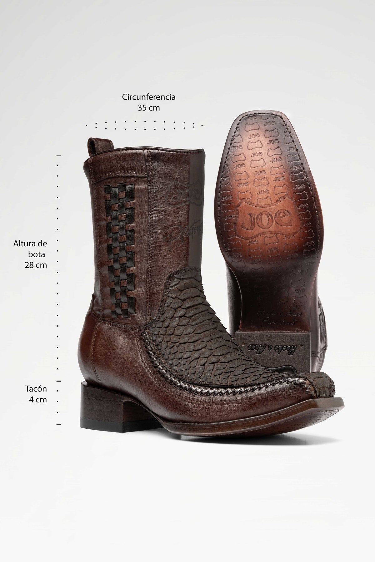 Bota de piel modelo 8000 +7 Python color Choco