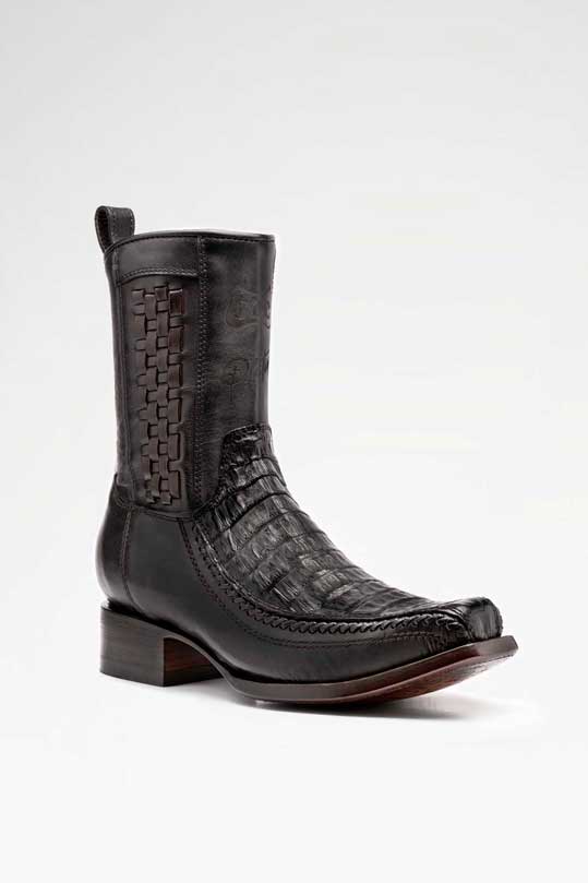 Bota de piel modelo 8000 +7 Caimán color Negro