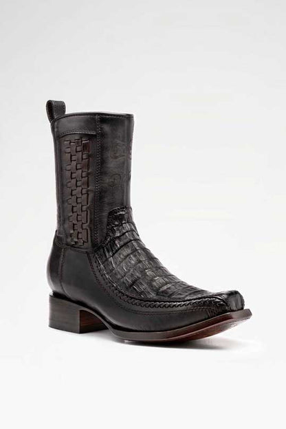 Bota de piel modelo 8000 +7 Caimán color Negro