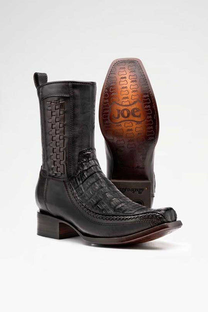 Bota de piel modelo 8000 +7 Caimán color Negro
