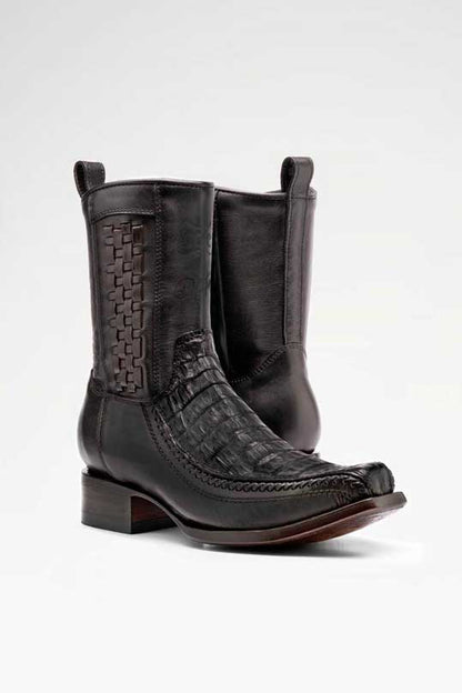 Bota de piel modelo 8000 +7 Caimán color Negro