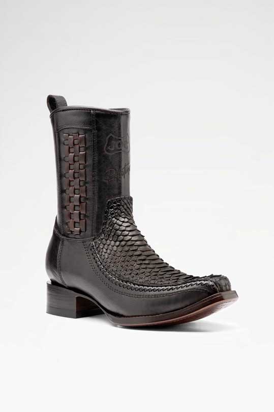 Bota de piel modelo 8000 +7 Python color Negro