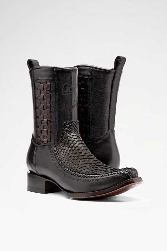 Bota de piel modelo 8000 +7 Python color Negro