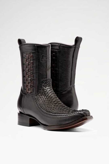 Bota de piel modelo 8000 +7 Python color Negro
