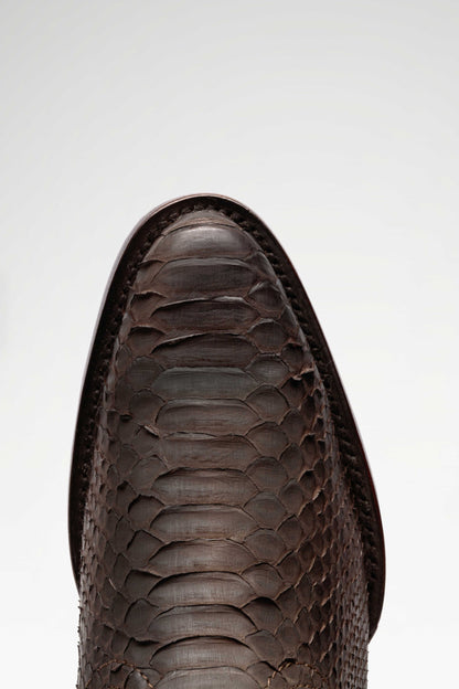 Bota de piel Skinny Europa Python color Chocolate
