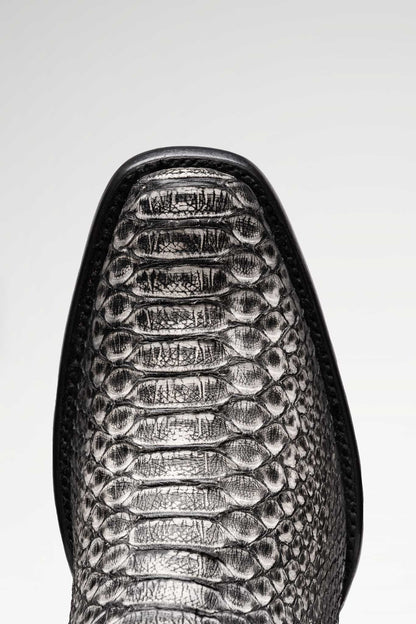 Bota de piel Taycan Python color Gris Oxford