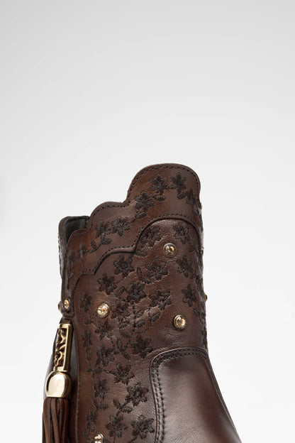 Bota de piel Ximena Pelibuey color Chocolate