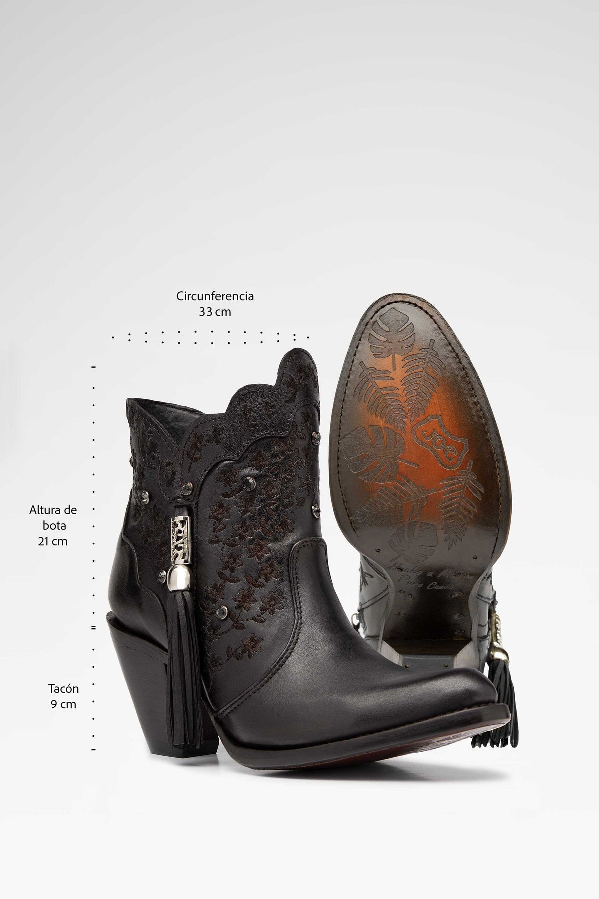 Bota de piel Ximena Pelibuey color negro